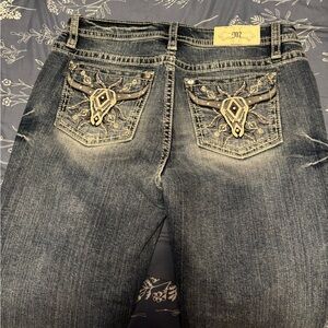 Miss Me Blue Boot Cut Jeans with longhorns